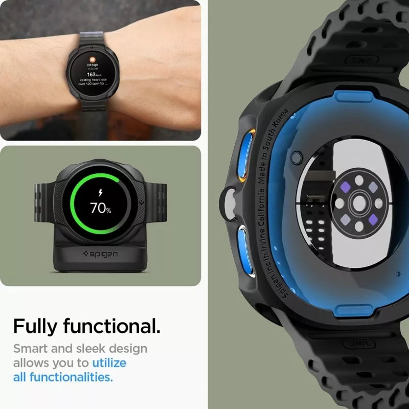 Spigen Liquid Air – Dėklas, skirtas Samsung Galaxy Watch 8 40 mm (Matinė juoda)