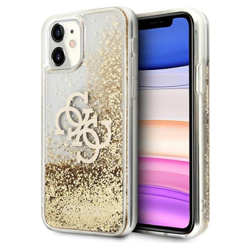 Guess Liquid Glitter 4G Big Logo – dėklas skirtas iPhone 11 (auksinis)