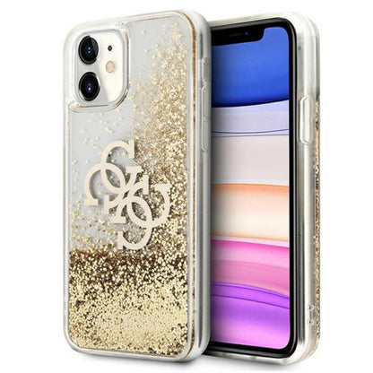 Guess Liquid Glitter 4G Big Logo – dėklas skirtas iPhone 11 (auksinis)
