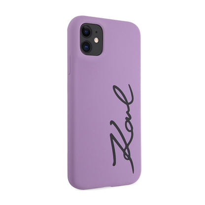 „Karl Lagerfeld Silicone Signature“ – dėklas, skirtas „iPhone 11“ (violetinis)