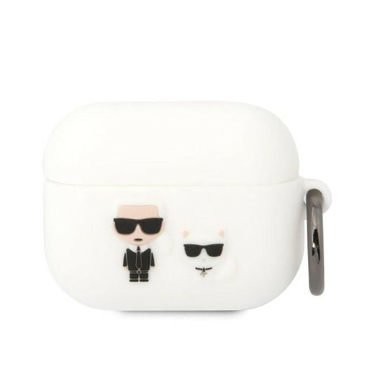 Karl Lagerfeld silikoninis dėklas Karl & Choupette – skirtas AirPods Pro (baltas)