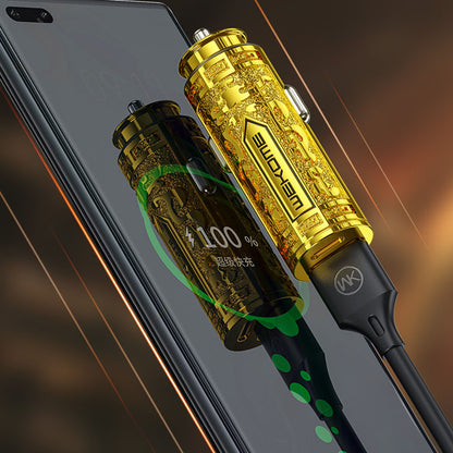 WEKOME WP-C37 Sakin serija – USB-C ir USB-A greitasis įkrovimas PD 20W automobilinis įkroviklis (auksinis)