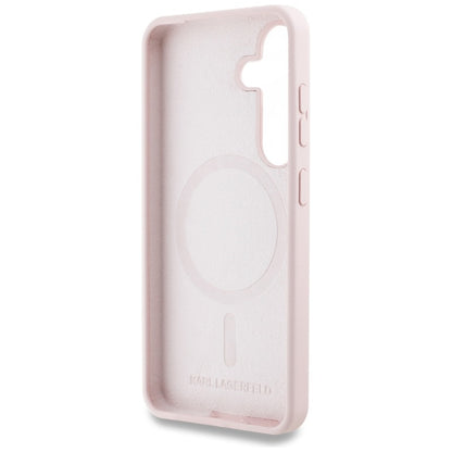 Karl Lagerfeld Silicone Double Heads And Circle MagSafe – dėklas Samsung Galaxy S25+ (rožinis)