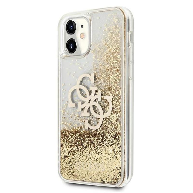Guess Liquid Glitter 4G Big Logo – dėklas skirtas iPhone 11 (auksinis)