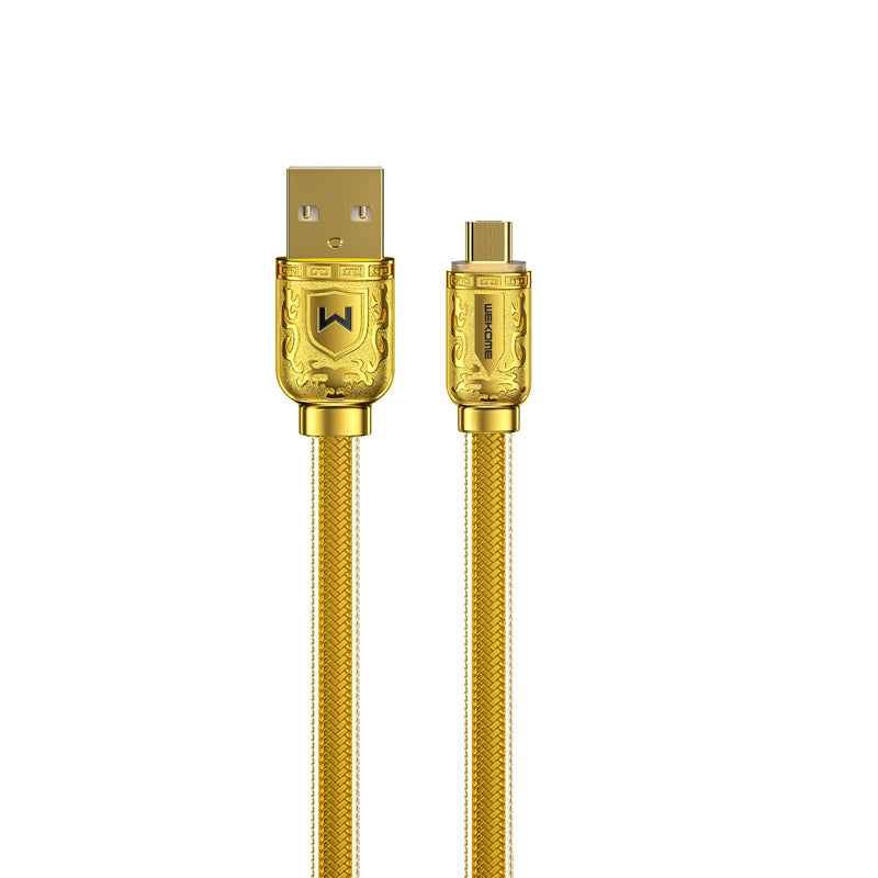 WEKOME WDC-161 Sakin Series – USB-A į Micro USB greitojo įkrovimo 6A jungiamasis laidas 1 m (auksinis)