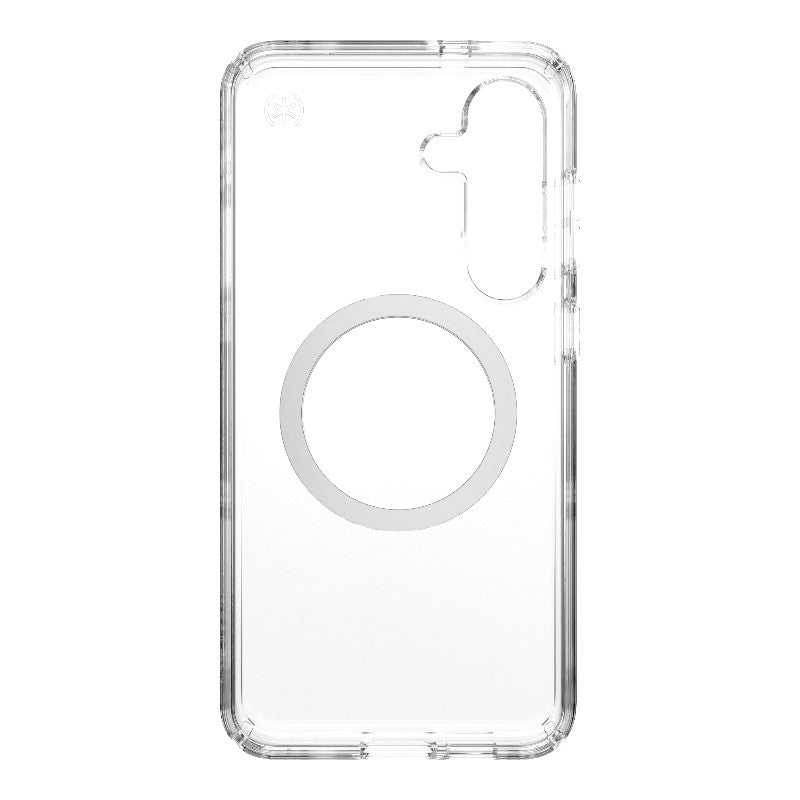 Speck Presidio Perfect-Clear Magnet - Samsung Galaxy S25+ / S24+ MagSafe dėklas (Skaidrus / Chromo apdaila / Serene Silver)