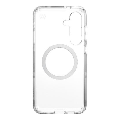 Speck Presidio Perfect-Clear Magnet - Samsung Galaxy S25+ / S24+ MagSafe dėklas (Skaidrus / Chromo apdaila / Serene Silver)