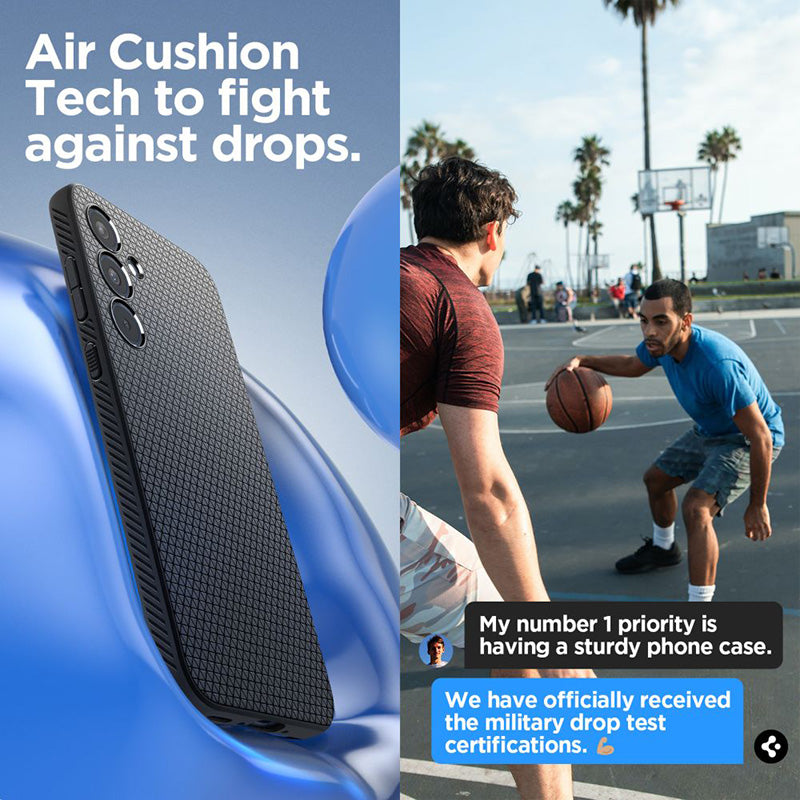 "Spigen Liquid Air" - "Samsung Galaxy A35 5G" dėklas (matinės juodos spalvos)