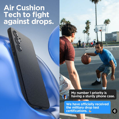 "Spigen Liquid Air" - "Samsung Galaxy A35 5G" dėklas (matinės juodos spalvos)