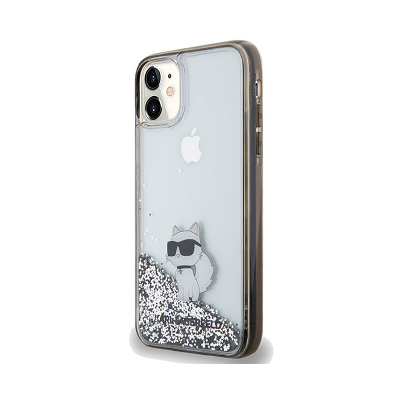 Karl Lagerfeld Liquid Glitter Choupette – iPhone 11 dėklas (skaidrus)