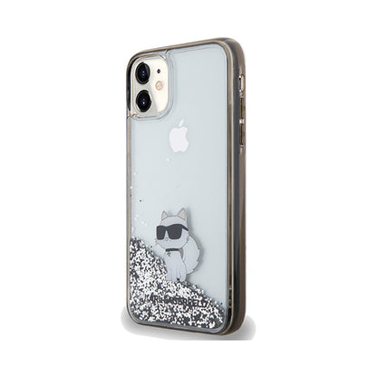 Karl Lagerfeld Liquid Glitter Choupette – iPhone 11 dėklas (skaidrus)