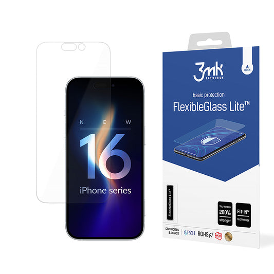 3mk FlexibleGlass Lite - hibridinis stiklas, skirtas iPhone 16