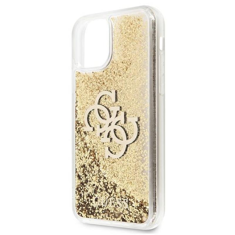 Guess Liquid Glitter 4G Big Logo – dėklas skirtas iPhone 11 (auksinis)
