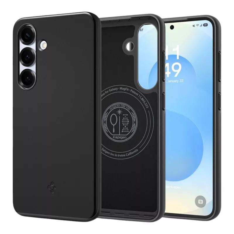 Spigen Thin Fit Mag MagSafe – dėklas, skirtas Samsung Galaxy S25 (juodas)