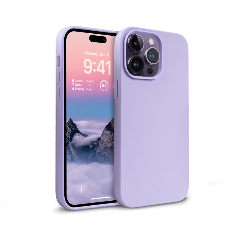 "Crong Color Cover" skysto silikono dėklas "iPhone 14 Pro Max" (violetinis)
