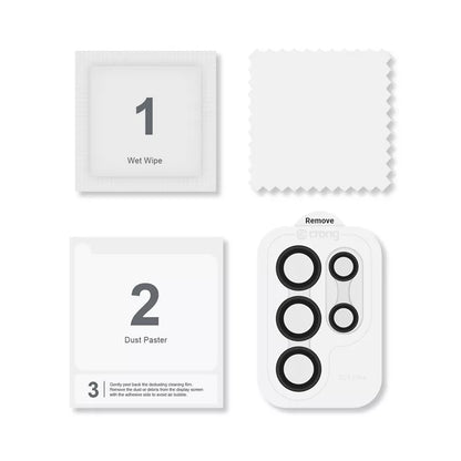 Crong Lens Ring – grūdintas stiklas kameros objektyvui Samsung Galaxy S24 Ultra (juodas)