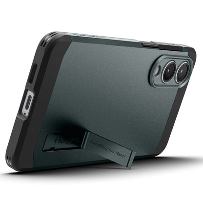 Spigen Tough Armor MagSafe – dėklas, skirtas Samsung Galaxy S25 Edge (Abyss Green)