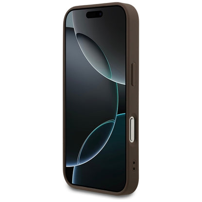 Guess 4G Small 4G ir Classic MagSafe dėklas iPhone 17 Pro (rudos spalvos)