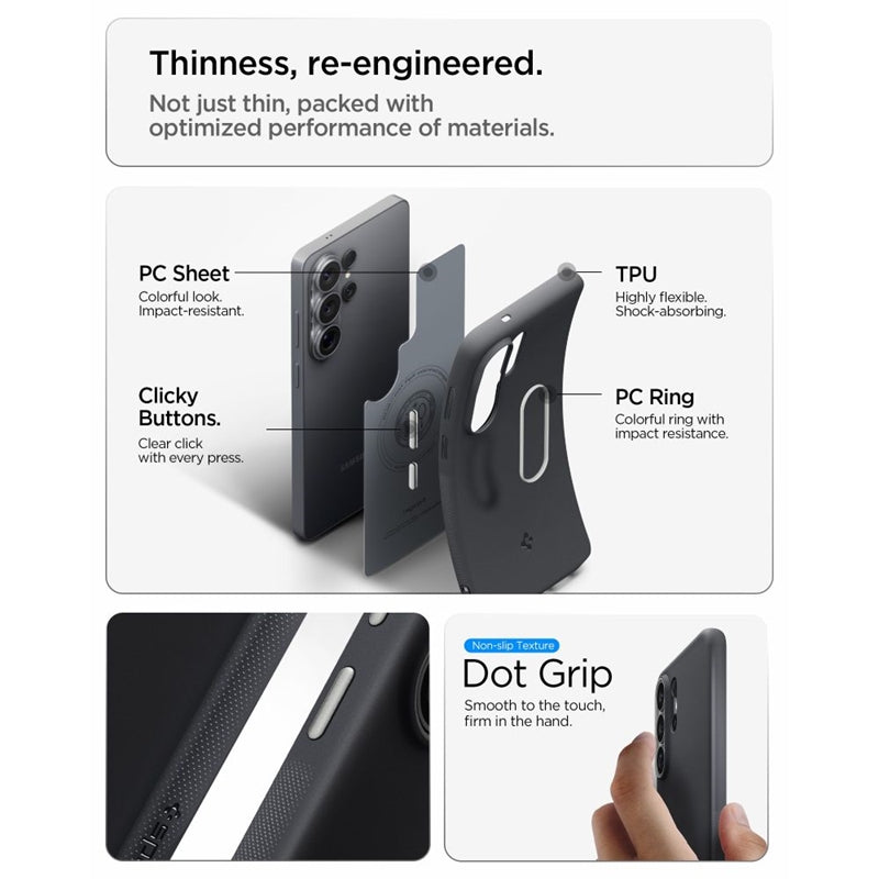 Spigen Nano Pop Mag MagSafe - Dėklas, skirtas Samsung Galaxy S26 Ultra (Black Sesame)