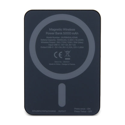 Guess 4G Strassed Metal Logo MagSafe – indukcinė 5000 mAh 15W MagSafe maitinimo baterija (juoda)