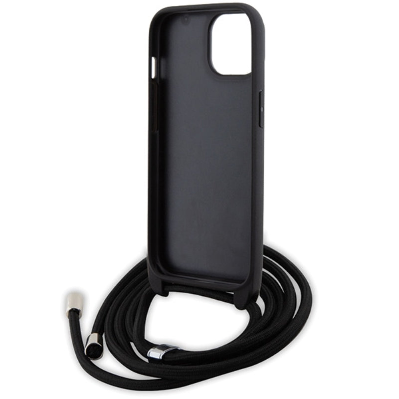 Karl Lagerfeld Crossbody Saffiano Monogram Ikonik Metal Pin - Dėklas iPhone 15 (Juodas)