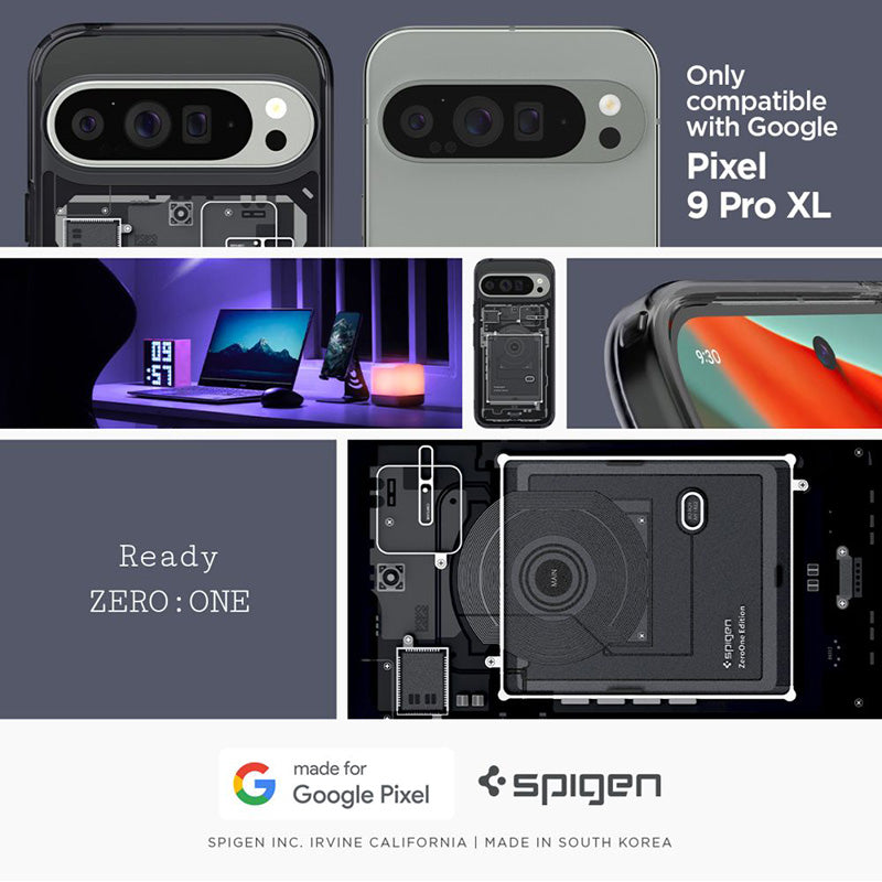 Spigen Ultra Hybrid – dėklas, skirtas „Google Pixel 9 Pro XL“ („Zero One“)