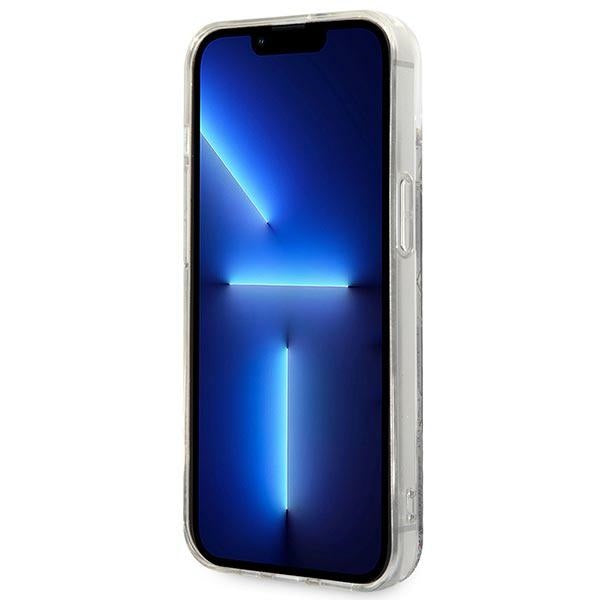 Karl Lagerfeld Monogram Liquid Glitter – dėklas skirtas iPhone 14 Plus (juodas)