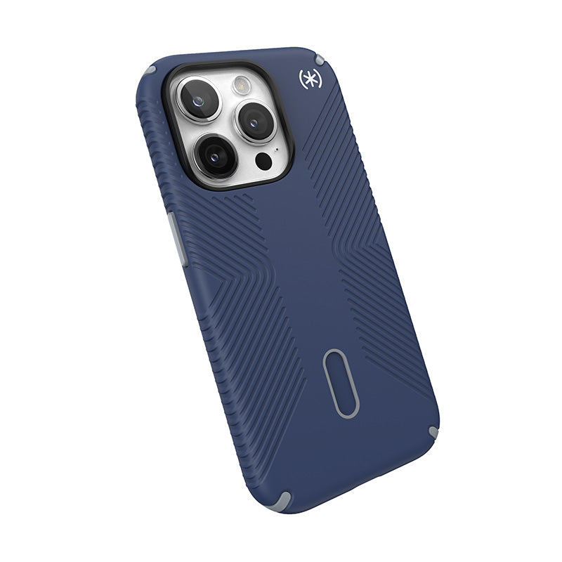 Speck Presidio2 Grip ClickLock & MagSafe – Dėklas skirtas „iPhone 15 Pro“ (Pakrantės mėlyna/Dulkių pilka)