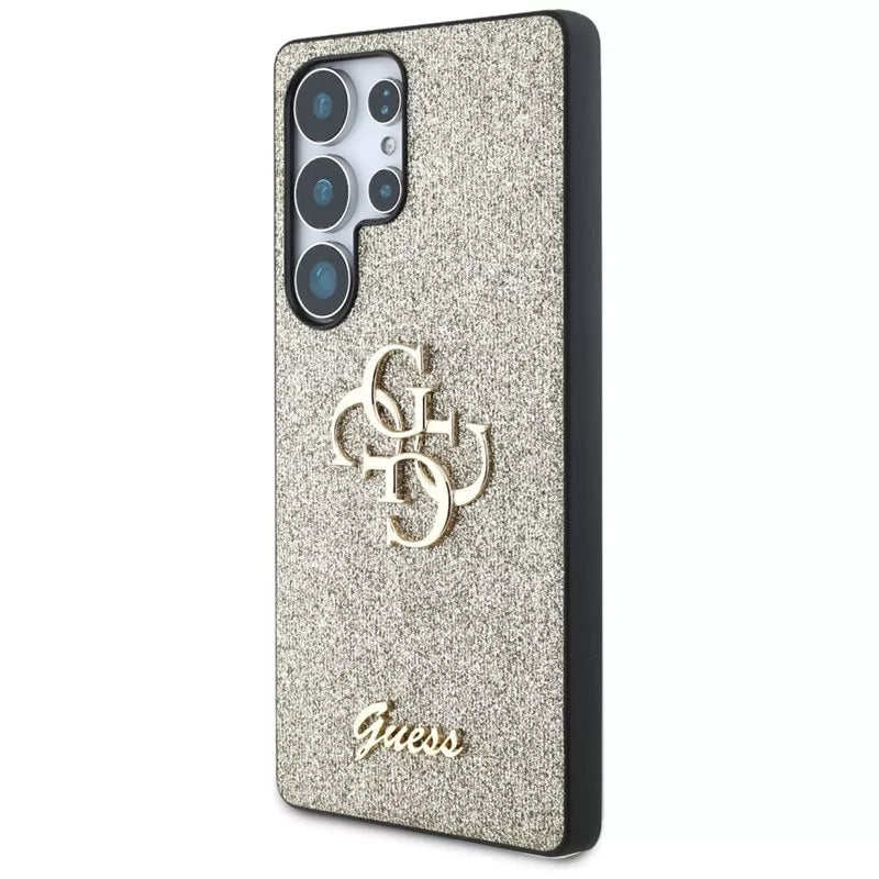 Guess Fixed Glitter Big 4G Metal Logo - dėklas, skirtas Samsung Galaxy S25 Ultra (auksinis)