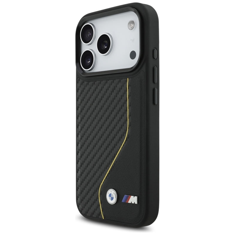BMW M Carbon Line & Logo MagSafe dėklas iPhone 17 Pro (geltonas)