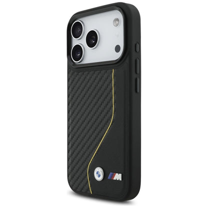BMW M Carbon Line & Logo MagSafe dėklas iPhone 17 Pro (geltonas)