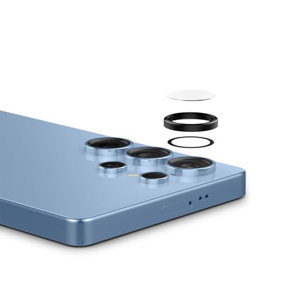 Spigen Optik Pro GLAS.TR EZ Fit kameros apsauga (2 vnt.) - objektyvo apsauga, skirta "Samsung Galaxy S25 Ultra" (juoda)