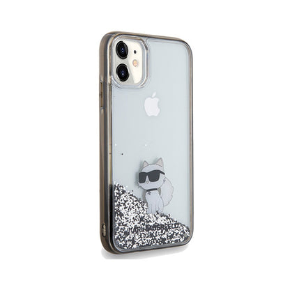 Karl Lagerfeld Liquid Glitter Choupette – iPhone 11 dėklas (skaidrus)