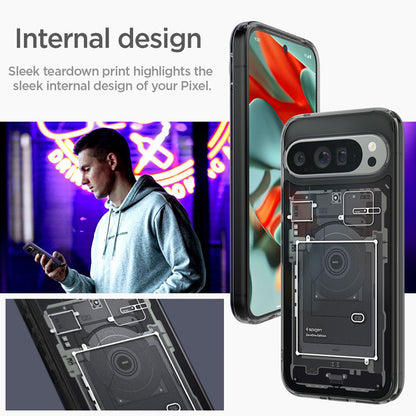 Spigen Ultra Hybrid – dėklas, skirtas „Google Pixel 9 Pro XL“ („Zero One“)