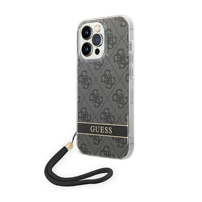 Guess 4G Print Cord - Dėklas iPhone 14 Pro (Juoda)