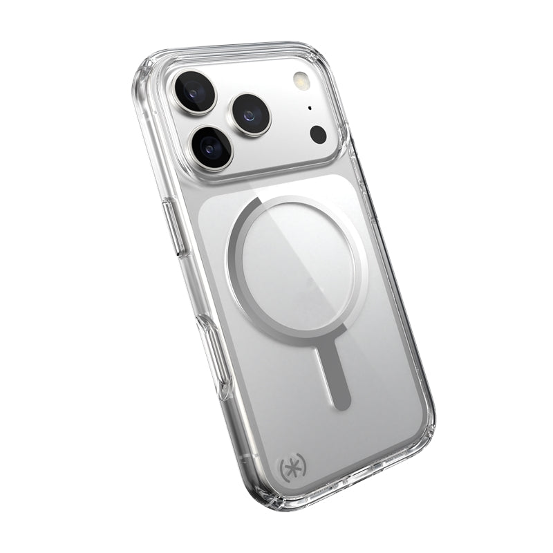 Speck Presidio Perfect Clear MagSafe - iPhone 17 Pro dėklas (Skaidrus / Sidabrinis)