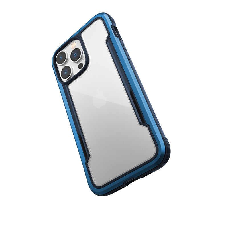 X-Doria Raptic Shield - aliuminio dėklas, skirtas iPhone 14 Pro Max (atsparus kritimui iš 3 m) (Marine Blue)