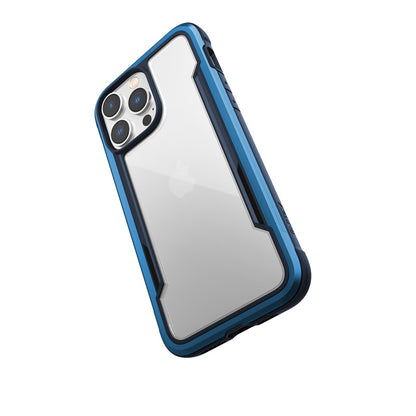 X-Doria Raptic Shield - aliuminio dėklas, skirtas iPhone 14 Pro Max (atsparus kritimui iš 3 m) (Marine Blue)