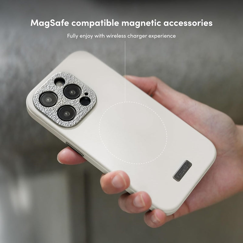 Moshi Napa MagSafe – odos dėklas skirtas iPhone 15 Pro (Eggnog White)