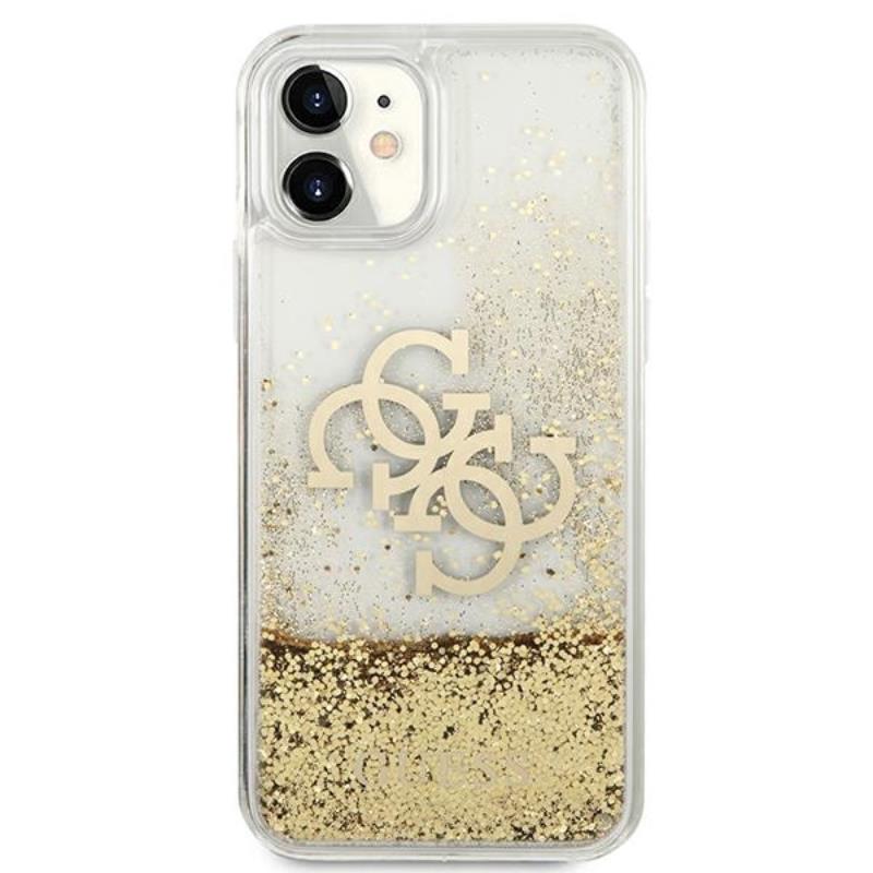 Guess Liquid Glitter 4G Big Logo – dėklas skirtas iPhone 11 (auksinis)