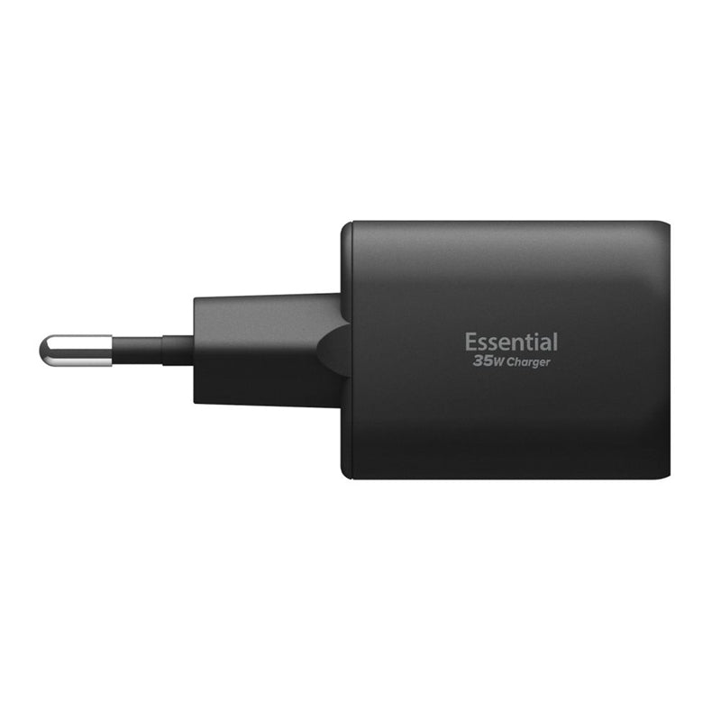 Spigen Essential EE352EU GaN Pro - Sieninis įkroviklis USB-C + USB-A 35W (Juodas)