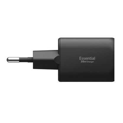 Spigen Essential EE352EU GaN Pro - Sieninis įkroviklis USB-C + USB-A 35W (Juodas)