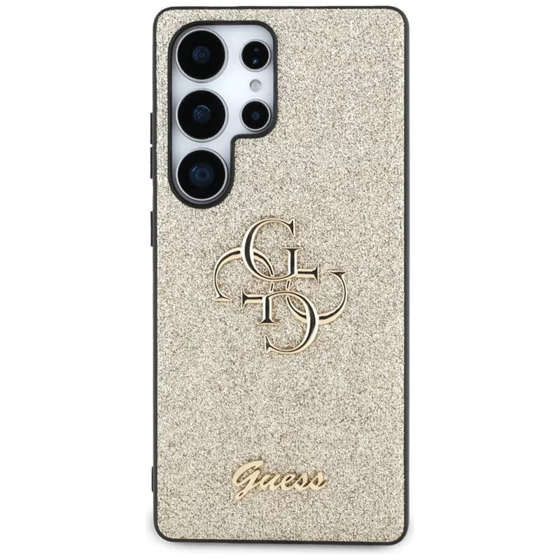 Guess Fixed Glitter Big 4G Metal Logo - dėklas, skirtas Samsung Galaxy S25 Ultra (auksinis)