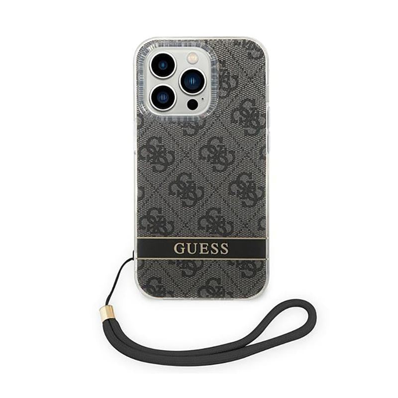 Guess 4G Print Cord - Dėklas iPhone 14 Pro (Juoda)