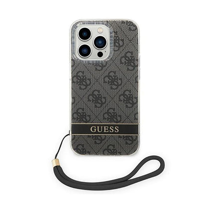 Guess 4G Print Cord - Dėklas iPhone 14 Pro (Juoda)