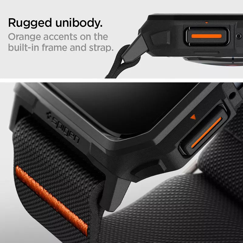 Spigen Lite Fit "Pro" - Dėklas su dirželiu, skirtas Apple Watch 4/5/6/7/8/9/SE 44/45 mm (Matte Black)