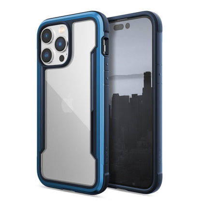 X-Doria Raptic Shield - aliuminio dėklas, skirtas iPhone 14 Pro Max (atsparus kritimui iš 3 m) (Marine Blue)