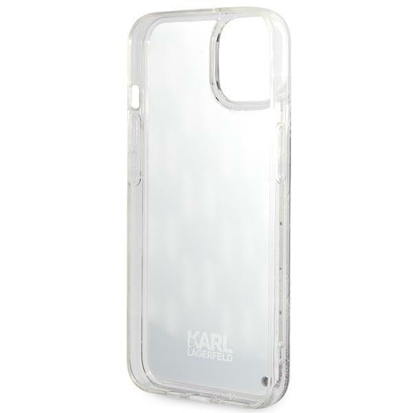 Karl Lagerfeld Monogram Liquid Glitter – dėklas skirtas iPhone 14 Plus (juodas)