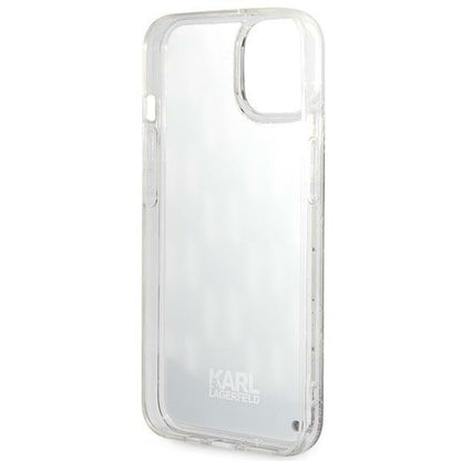 Karl Lagerfeld Monogram Liquid Glitter – dėklas skirtas iPhone 14 Plus (juodas)