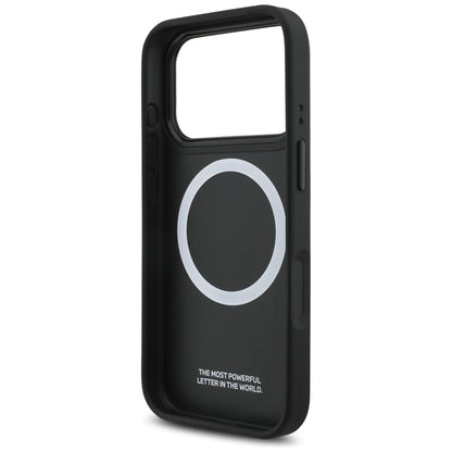 BMW M Tricolor Metal Logo MagSafe dėklas – iPhone 17 Pro (Juodas)